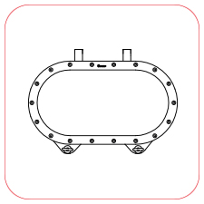 Oval fixed porthole, heavy series