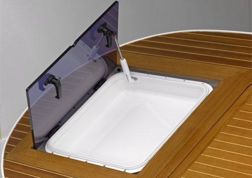 “Easy” Flush-Deck Aluminium Hatch for Motor Boats and Yachts 