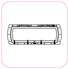 Rectangular opening porthole without outer frame